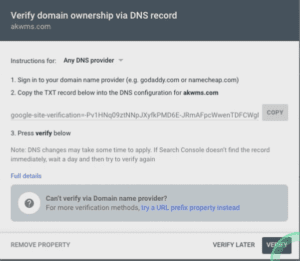 Google-Search-Console-TXT-Record